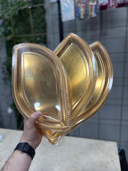 صحن تقديم بلاستيك شكل ورقة